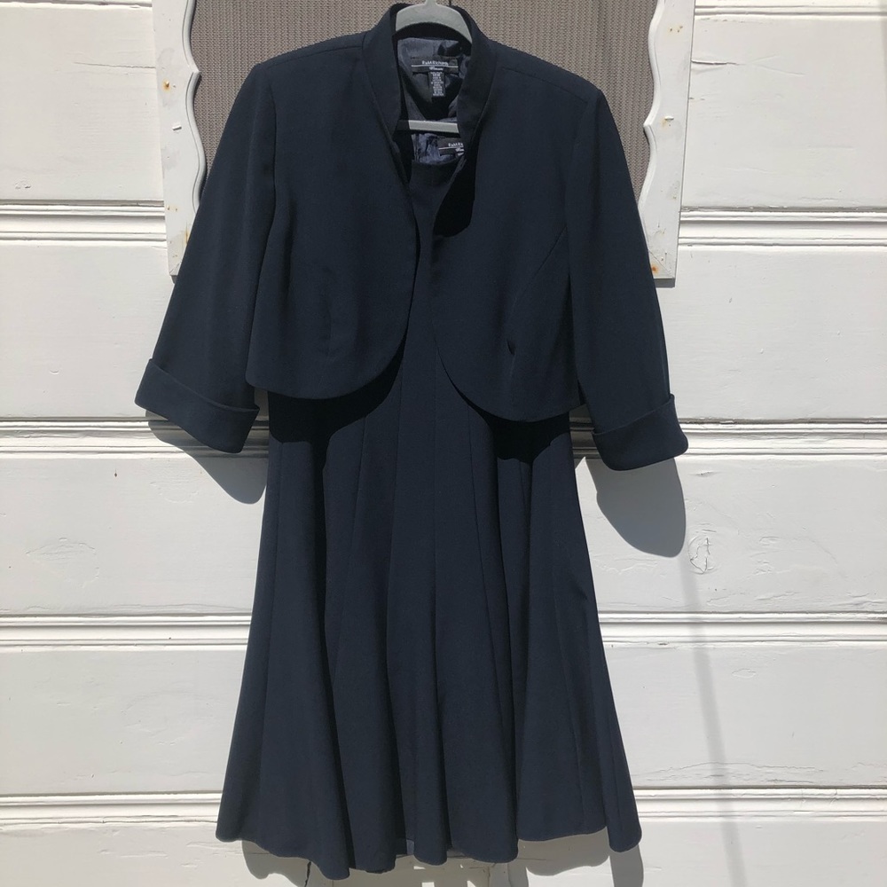 R&M Richards Navy Blue Dress and Crop Jacket - 14W